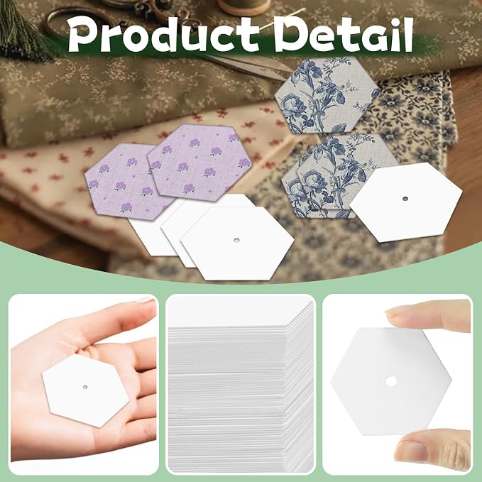 1000 PCS Paper Piecing 1", Hexagon Quilting Templates - Image 3