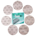 Mesh 5 inch 6 inch Sanding Discs 35PCS Hook and Loop Sanding Discs, Dust-Free, Ideal for Metal, Wood, Composites, Stock Removal, and Fine Finishing (5in, Assorted Grits)