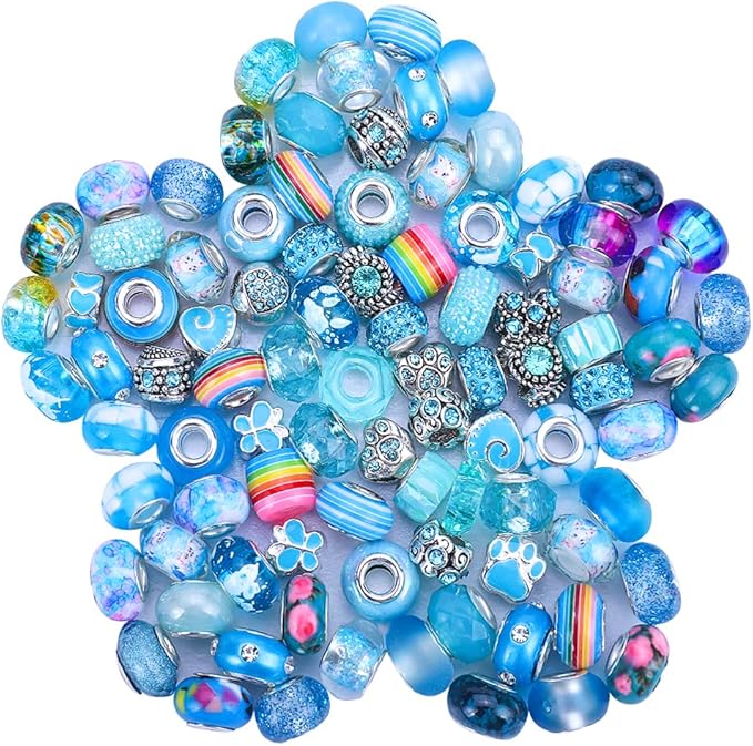 European Large Hole Spacer Charm Beads by VICTLOV