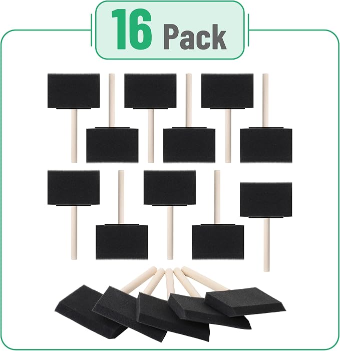 Bates 4-Inch Foam Paint Brushes, 16 Pack - Image 2