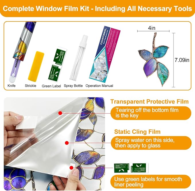 Countewol Privacy Window Film Upgraded 24H Day & Night Privacy Heat Insulation - Image 7