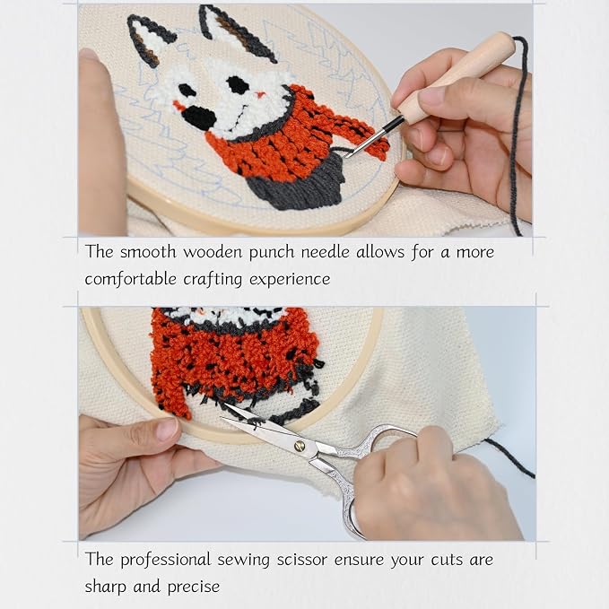 Mooncci Punch Needle Kit for Adult Beginners, Cute Embroidery Kits - Image 5