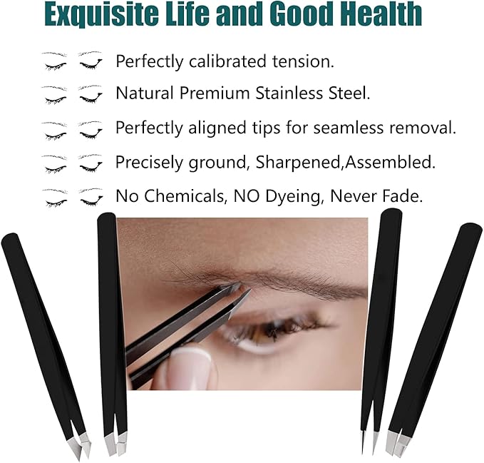LUDOUPIER Tweezers Set with Travel Case, Great Precision Upgrade Professional - Image 2