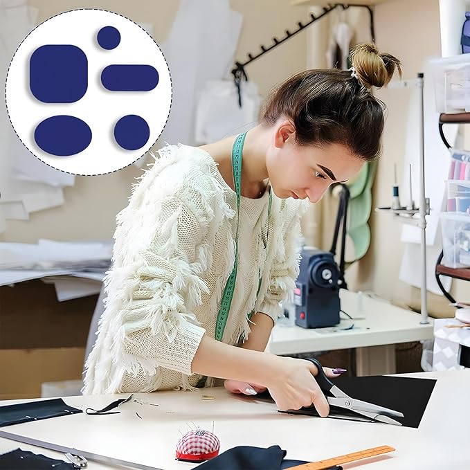 45PCS Nylon Repair Patch Self-Adhesive Pre-Cut Fabric Patch Down Jacket Repair Patches for Puffer Jackets Tenacious Tape Polyester Waterproof Lightweight Tent Repair Patch for Clothes Bag(Blue