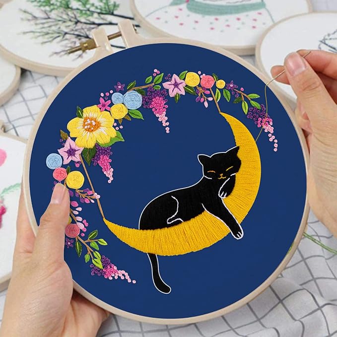 Louise Maelys Cat Moon Embroidery Kit - Image 3