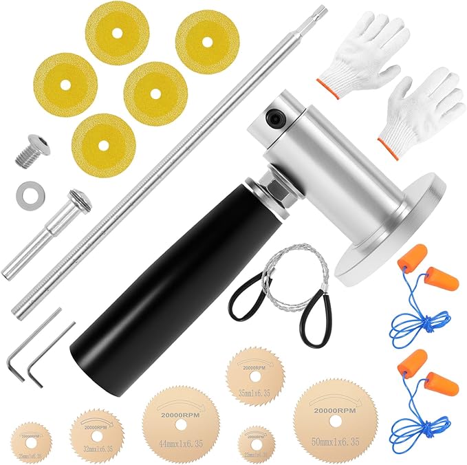 Inside Pipe Cutter For Pvc Pipe with 7 Saw Blades, 1/4" Hex Shank Stainless Steel Adjustable Internal Pipe Cutter Tool PVC Tubing Cutting Kit for Drill