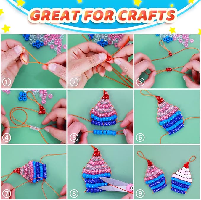 IOOLEEM Pony Beads, Bulk Beads for DIY & Bracelets Making & Hair Braids - Image 4