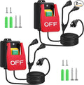 Dreyoo 2 Pack 120/230V Single Phase On/0ff switch, 120V 2HP Router Table Switch with Large Stop Sign Paddle Easy Contact for Fast Power Off for Table Saw and Other Electrical Equipment (2 Female Plug)