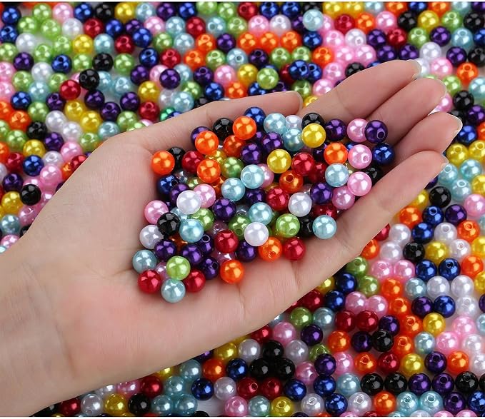 DUQGUHO Pearls for Bracelets 6mm Colorful Beads for Jewelry Making Fake Plastic by DUQGUHO