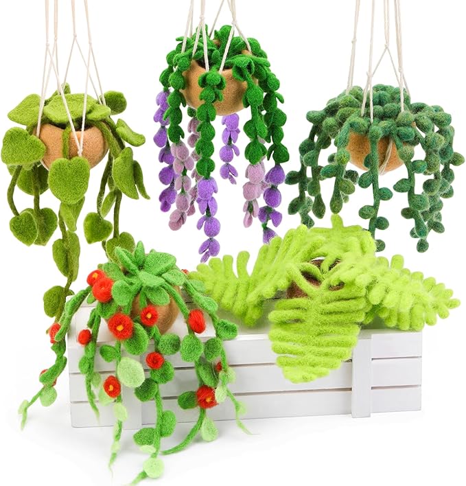 OEHPICC Needle Felting Kit, 5 Pack Hanging Plants Needle Felt Beginner Kit | by OEHPICC