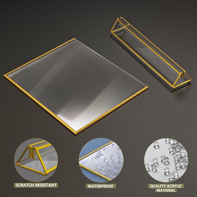 Acrylic Sign Holder 6X4 Gold Frames Double-Sided Gold Picture Frames - Image 4