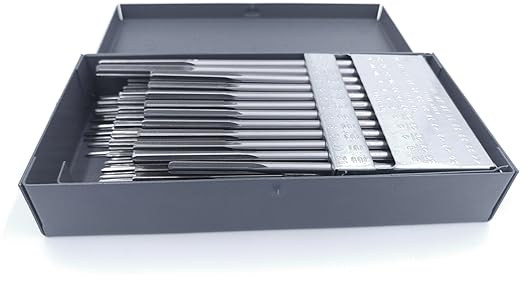 Accusize Industrial Tools 60 Pcs No.1 to No.60 Hss Ansi Chucking Reamer Set in Huot USA Index Metal Box, 5500-Sk00