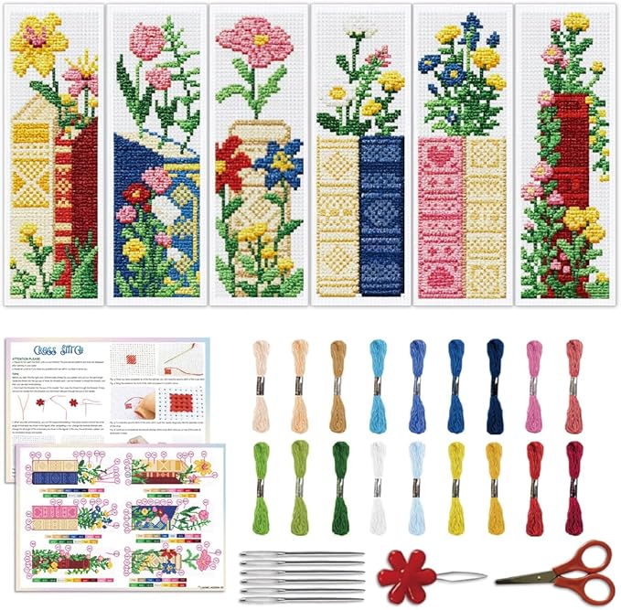 ACRNIGHEET 6PCS Cross Stitch Bookmark Kit by ACRNIGHEET