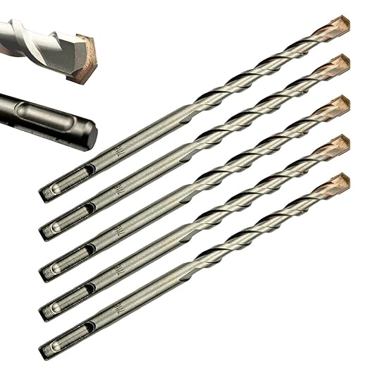 Direko 5-Piece 7/16 inch x 6 Inch SDS Plus Rotary Hammer Drill Bits Carbide Tipped Concert Drill Bits for Concrete, Brick, Cement Walls, Stone, Hammer Drill Bits for Concrete