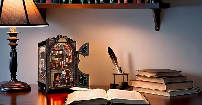 Book Nook Kit Cat Miniature House Kit - Image 3