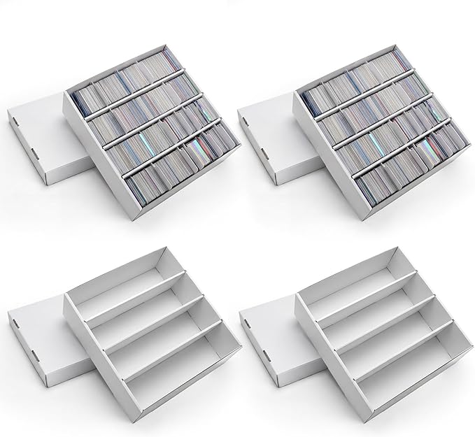 RLAVBL 4 Pack Trading Card Storage Box, 4 Row by RLAVBL