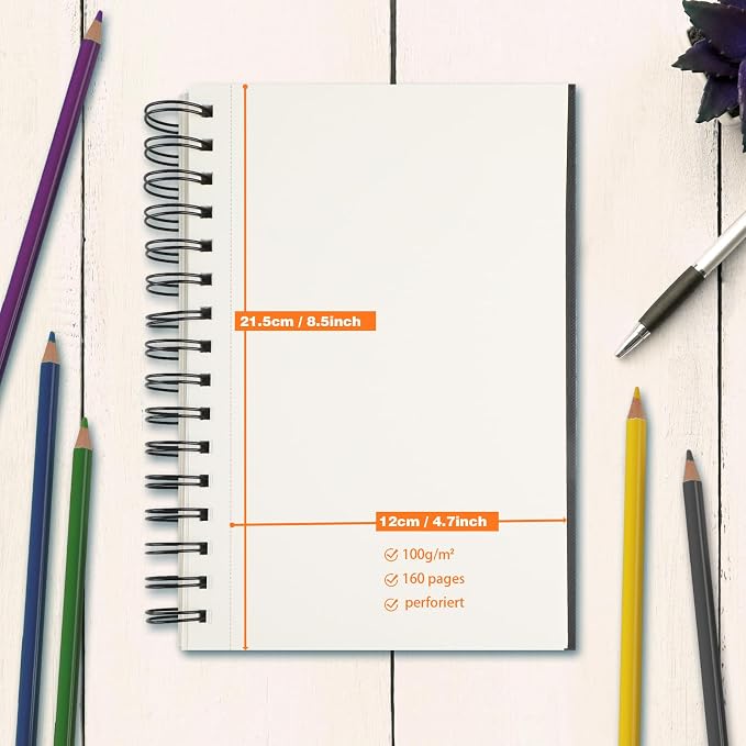 2PACK 5.5x8.5 and 1Pack 9 x 11 inches Hardcover Sketch Book，3 Pack - Image 6