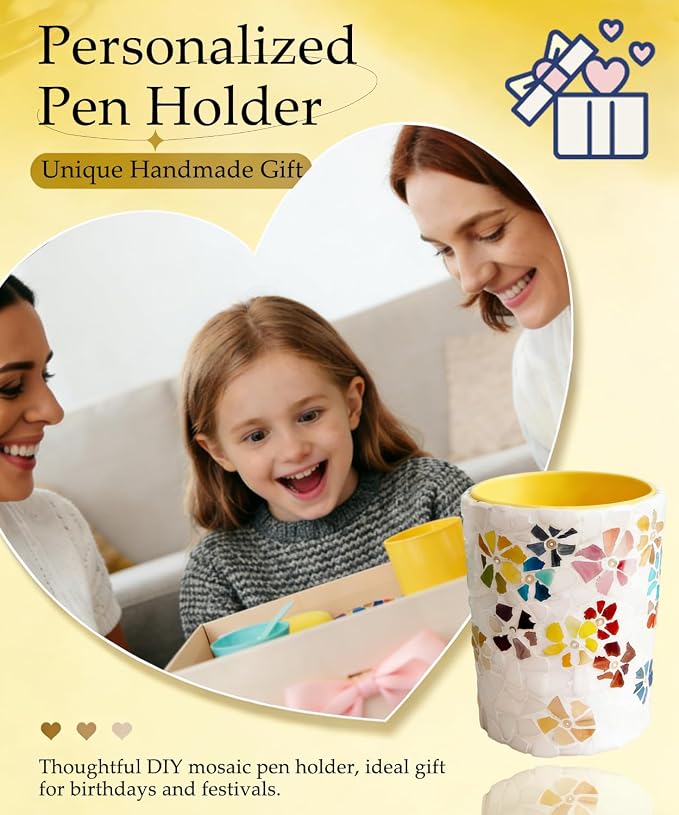 YUCHIYA DIY Glass Mosaic Pen Holder Craft Kit - Image 6