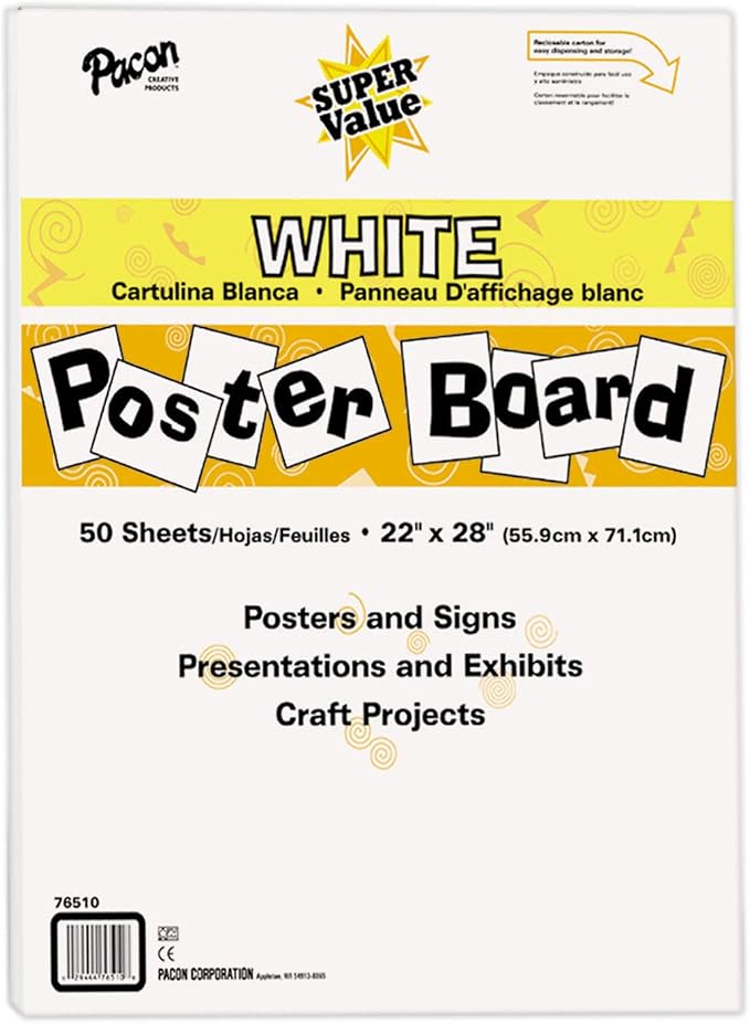 Pacon Super Value Poster Board, 50 Sheets by Pacon