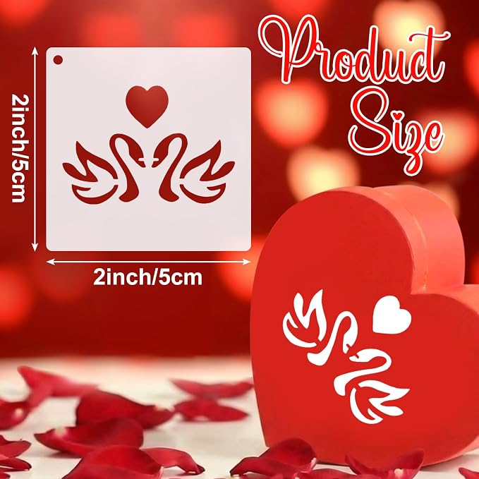 Fainne 100 Pcs 2 Inch Heart Stencils Small Stencils - Image 2