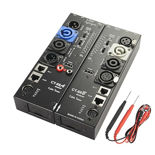 MFL. Detachable Advanced Cable Tester Line Audio Spilt Apart Cable Checker and Finder 10-Way Switch Wire Tracker with LED Indicators, Separate Working Mode, Rectangular