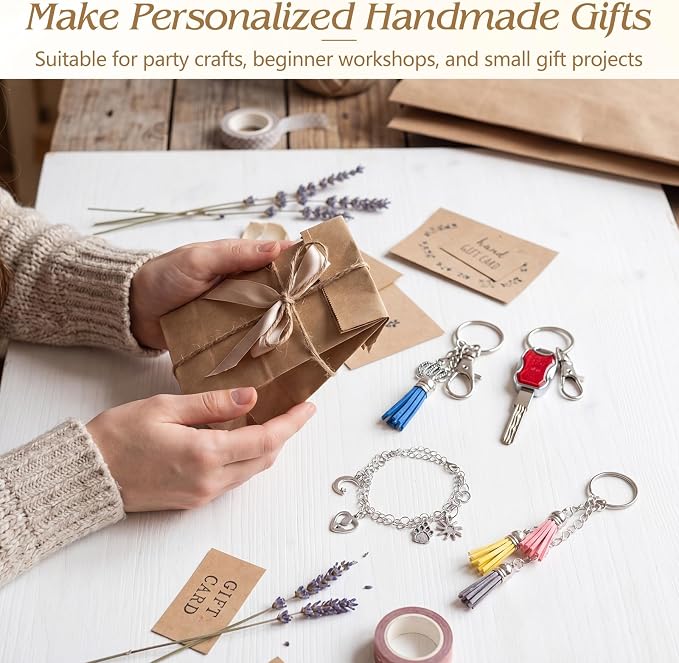 BESARME 695PCS Keychain Making Kit Metal Key Chain Supplies - Image 3
