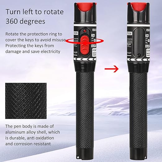 Visual Fault Locator 50KM 50mW Fiber Optic Cable Tester Meter VFL Red Light Pen Light Source Testers (50 KM)