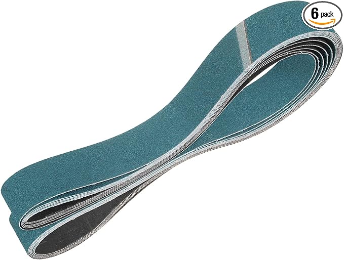 HARFINGTON 2 x 72 Inch Sanding Belts, 6 Pcs 80 Grit Zirconia Abrasive Belt Sander File Belt for Woodworking, Metal Polishing, Knife Sharpener