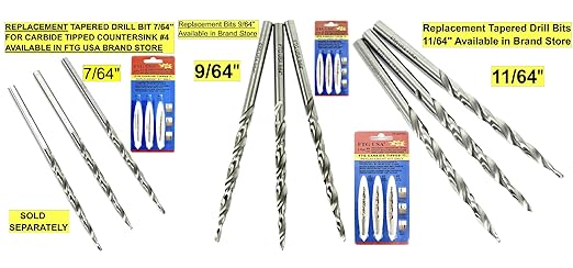 Wood Countersink Drill Bit Set #4#6#8 Set Countersink HSS M2 Tapered Drill Bits, Quick Change Hex Shank Countersink Bit, 1 Stop Collar, 1 Allen Wrench, Countersink Drill Bit for Woodworking