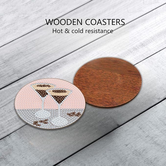 6 Pcs Cocktail Diamond Painting Coasters Kits - Image 7