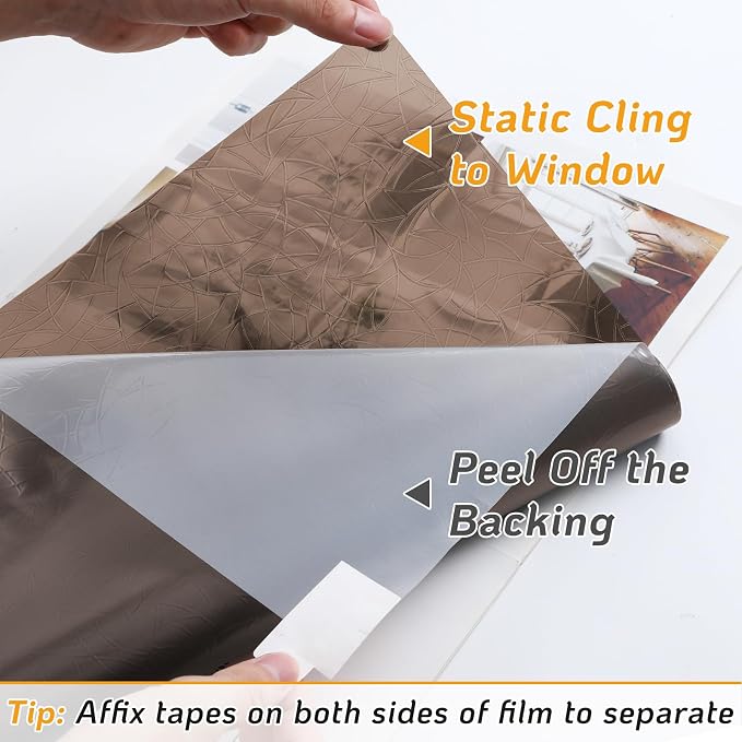 LUTE Rainbow Window Privacy Film, Stained Cling, 17.5" x 78.7" | 3D Decorative - Image 8