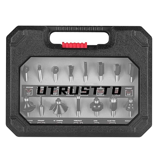 Router Bits 1/4 Inch Shank 15 Pieces, Tungsten Carbide 1/4" Router Bit Set, for Professional and Beginners Carpenter