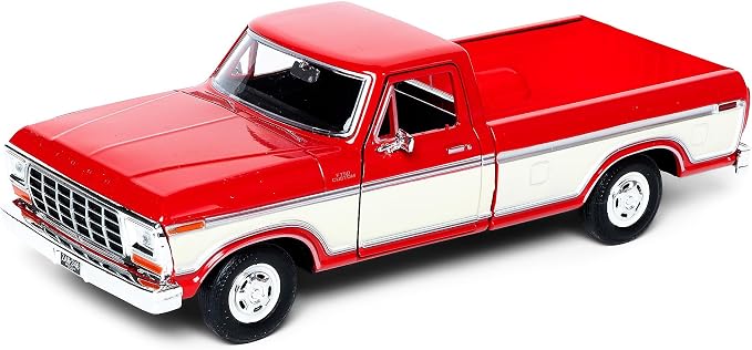 1979 Ford F-150 Custom Pickup Truck Orange and Cream 1/24 Diecast Model Car by - Image 3