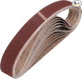 HARFINGTON 2 x 28 Inch Sanding Belts, 9 Pcs 80 Grit Aluminum Oxide Abrasive Belt Sander File Belt for Woodworking, Metal Polishing, Knife Sharpener
