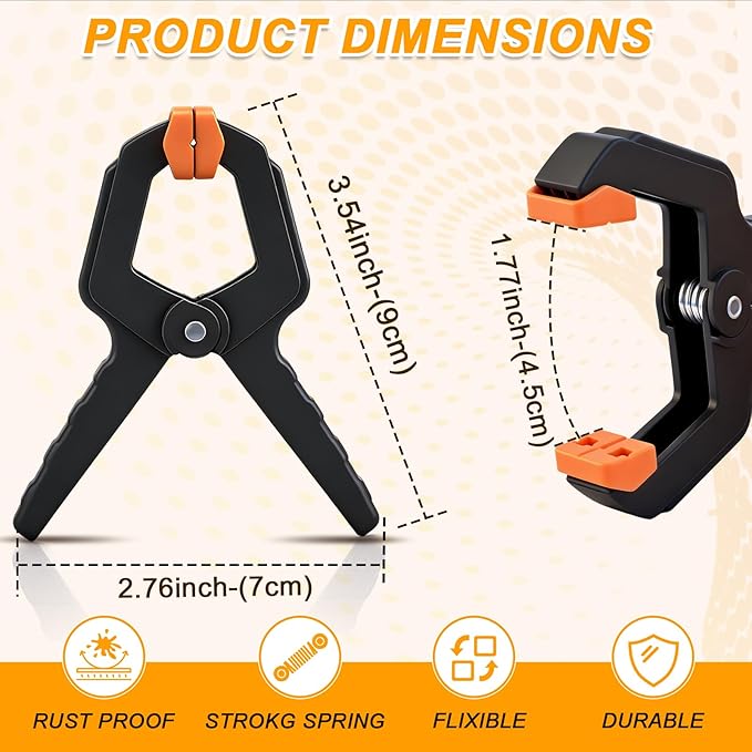 50 Pack Spring Clamps, Heavy Duty Plastic Woodworking Clamps & Multi-Use - Image 2