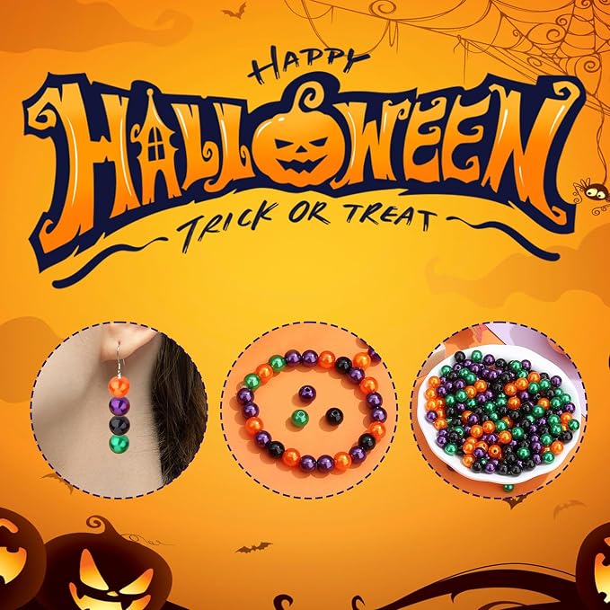 DUQGUHO Halloween Beads for Jewelry Making, 6mm Halloween Charms for Bracelets - Image 3