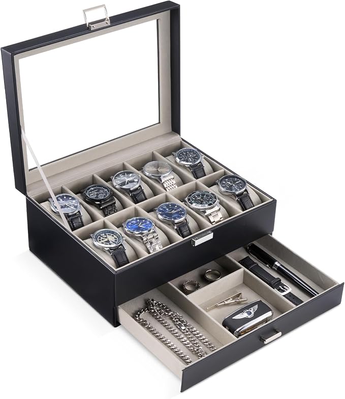ProCase Watch Box, 10 Slot Watches Display Case by ProCase