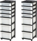 IRIS USA 2 Pack 7-Drawer Plastic Storage Rolling Organizer Cart by IRISUSA