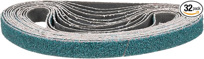 1/2 x 18 Inch Sanding Belt, 32 Pcs 40 Grit Zirconia Knife Sharpener Belts Work Sharpening for Belt Sander Knife Carving Tool Metal Working