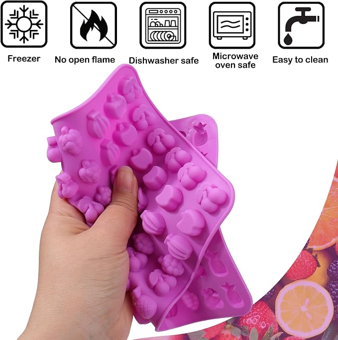 Palksky 4PCS Fruit Snack Molds Silicone, Gummy Molds Trays - Image 7