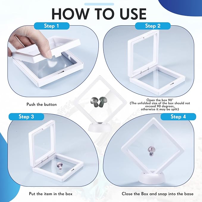 60 Pcs 3D Floating Display Case PE Film Jewelry Storage Box Coins Display Frame - Image 4