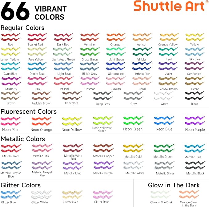 66 Colors Fabric Paint, Shuttle Art 3D Fabric Paint - Image 2