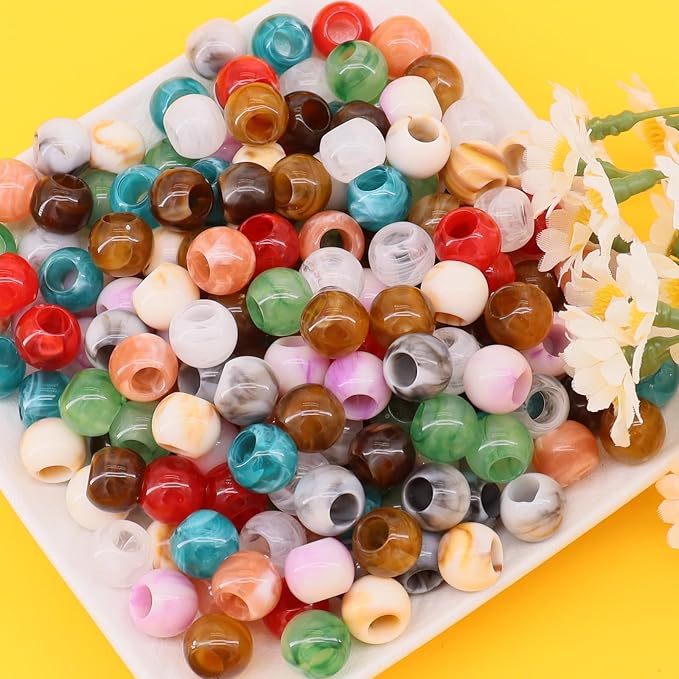 160pcs 12mm Acrylic Colorful Pop Ocean Style Large Hole Macrame Beads | Summer - Image 5