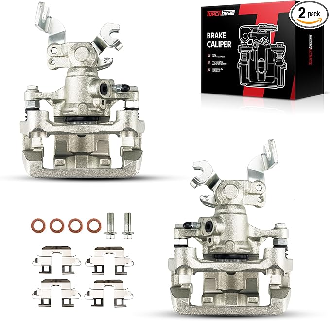 Torchbeam Rear Brake Calipers Set for Ford Fusion 2006-2012, Mazda 6 2006-2013, Lincoln MKZ 2007-2012, Mercury Milan 2006-2011, Rear Left and Rear Right Calipers Replace # 18B5003+18B5002