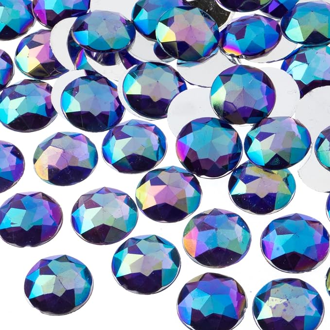 John Bead 200 Pieces 16mm, Acrylic Round Flat Back Rhinestones by JohnBead