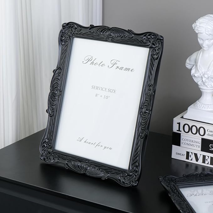 Cuspin Black Picture Frame 8x10 Gothic Frames, Vintage Handcrafted Resin Frame - Image 9