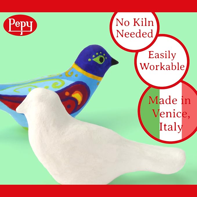 Pepy Premium European Air Dry Modeling Clay White 2.2 lb Bar - Image 2