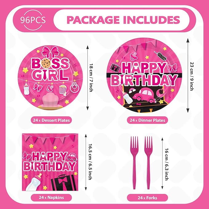 96Pcs Boss Birthday Party Decorations - Image 2
