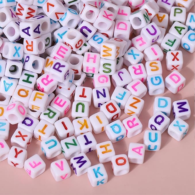 YMSDZHL Alphabet Beads A-Z 1000Pcs Letter Beads, Acrylic 6x6mm Round Letter - Image 4