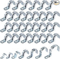 Swpeet 30Pcs 1-1/4"(32mm) Zinc Plated One Hole EMT Pipe Strap Kit, Pipe Straps U Bracket Tube Strap Pipe Clamp 1 Hole Snap On Pipe Strap Conduit Clamps Tension Clips for Fixing EMT Conduit Pipe